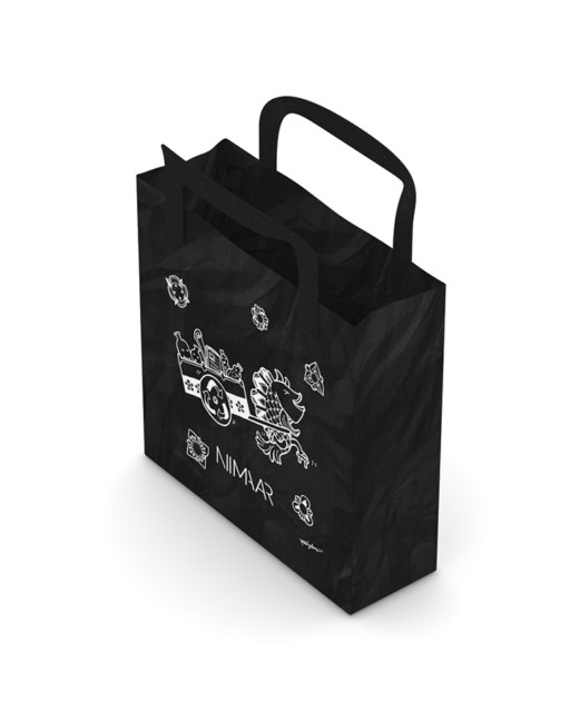 Recycling bag with Japanese illustration by Yoshi Sislay